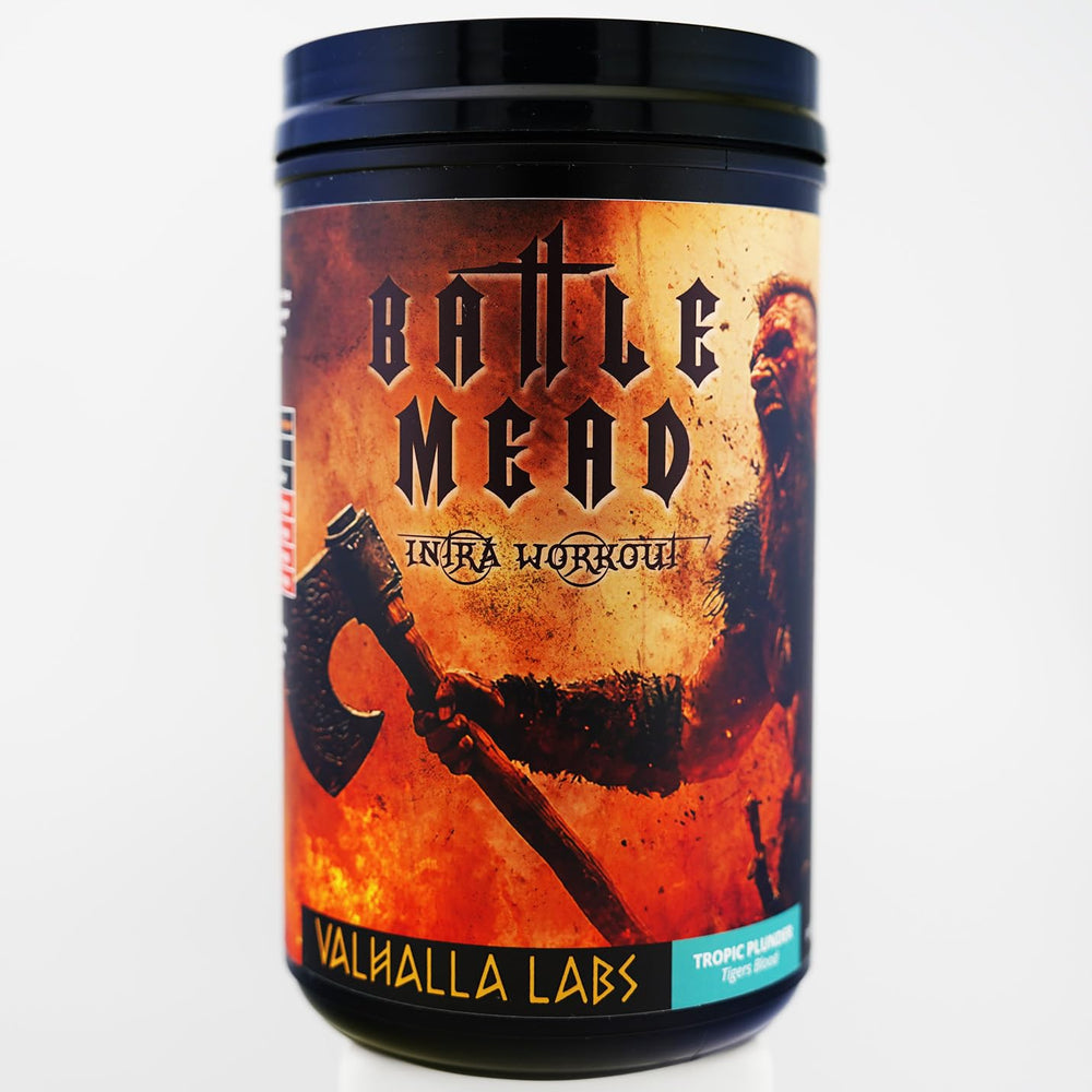 Valhalla Labs Battle Mead bottle label for intra-workout fueling
