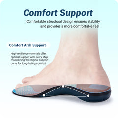 VALSOLE blue insoles close-up of heel cushion for impact relief potential.