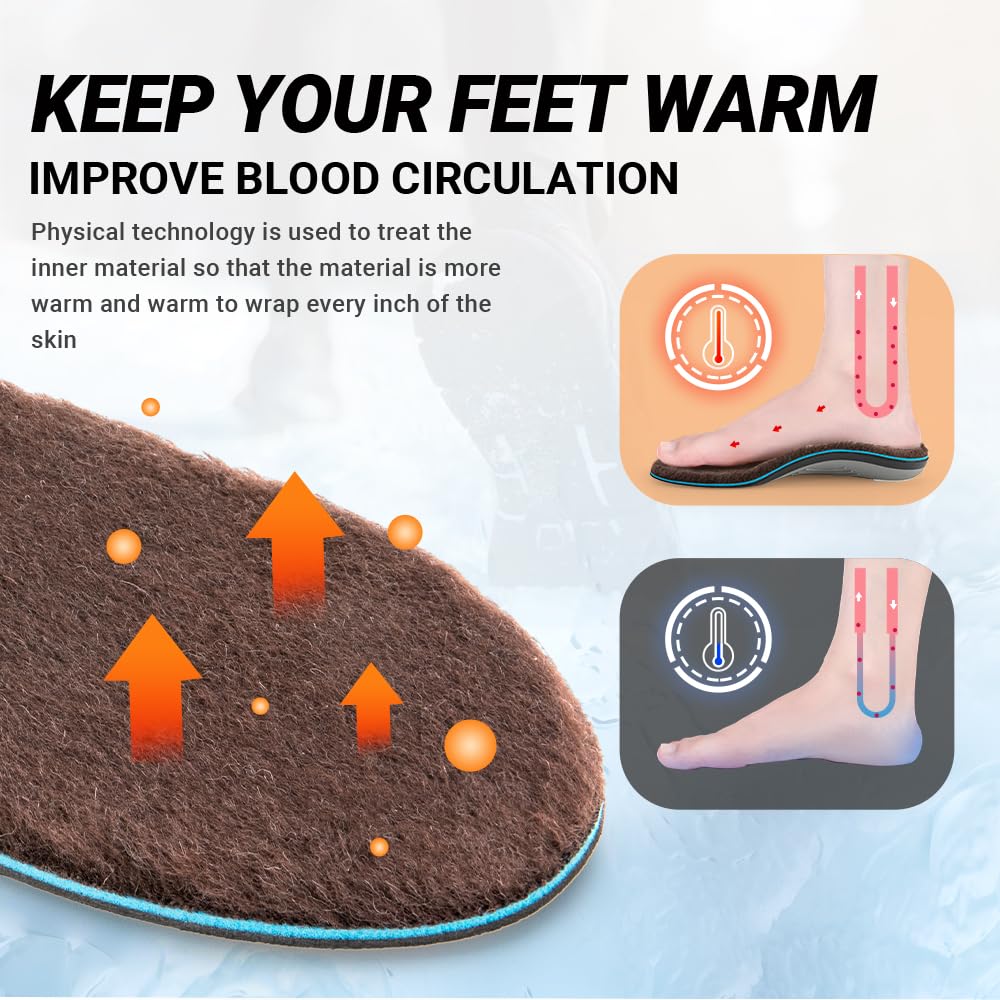 Durable TPU arch support with wool delivers lasting comfort.