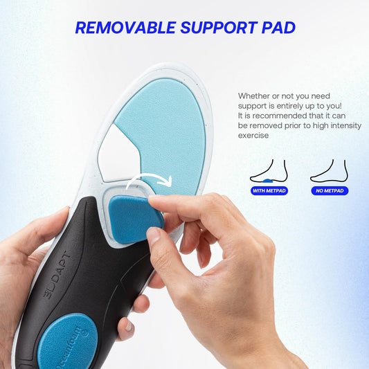 VALSOLE Dynamic Sport Insole with shock absorption cushions impact during runs and jumps.