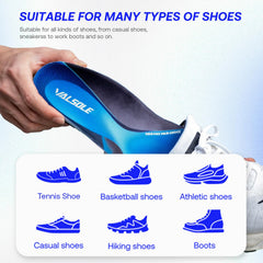 VALSOLE Dynamic Sport Insoles inside running shoe support high-impact movements and reduce fatigue