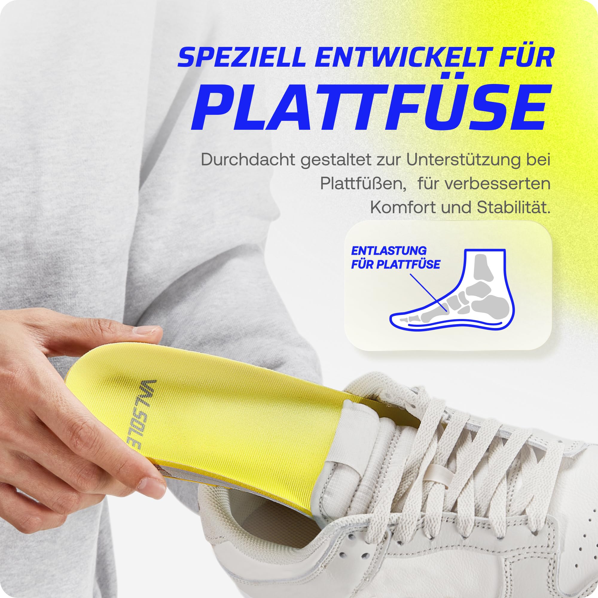 VALSOLE deep heel cup offering enhanced rear-foot stability and impact absorption