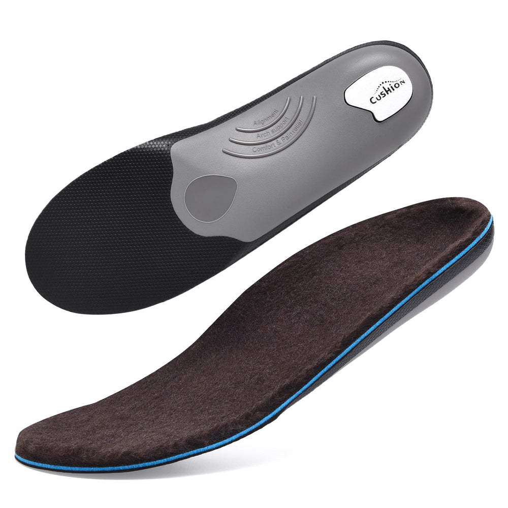VALSOLE winter thermal wool insoles front view provide all-day warmth and support.