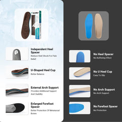 VALSOLE winter wool insoles, side view showing arch support for stability.