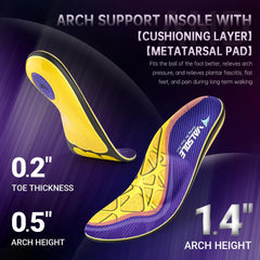 VALSOLE insoles inside work boots offering reinforced comfort for long shifts.