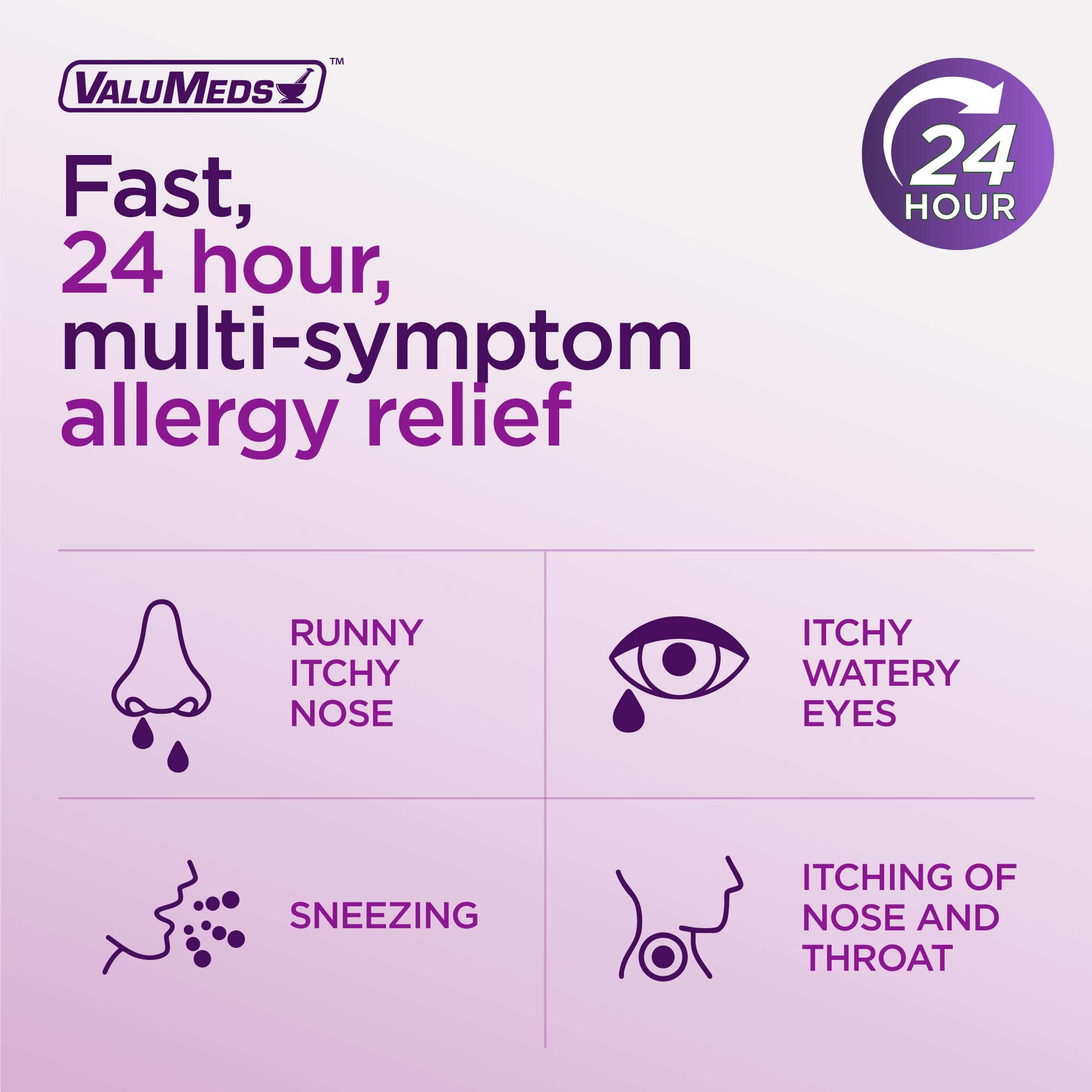 ValuMeds non-drowsy formula packaging highlights daily usage without fatigue.