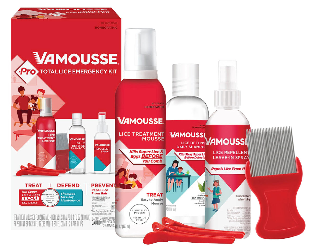 Vamousse Pro Lice Mousse being applied for quick treatment on the scalp