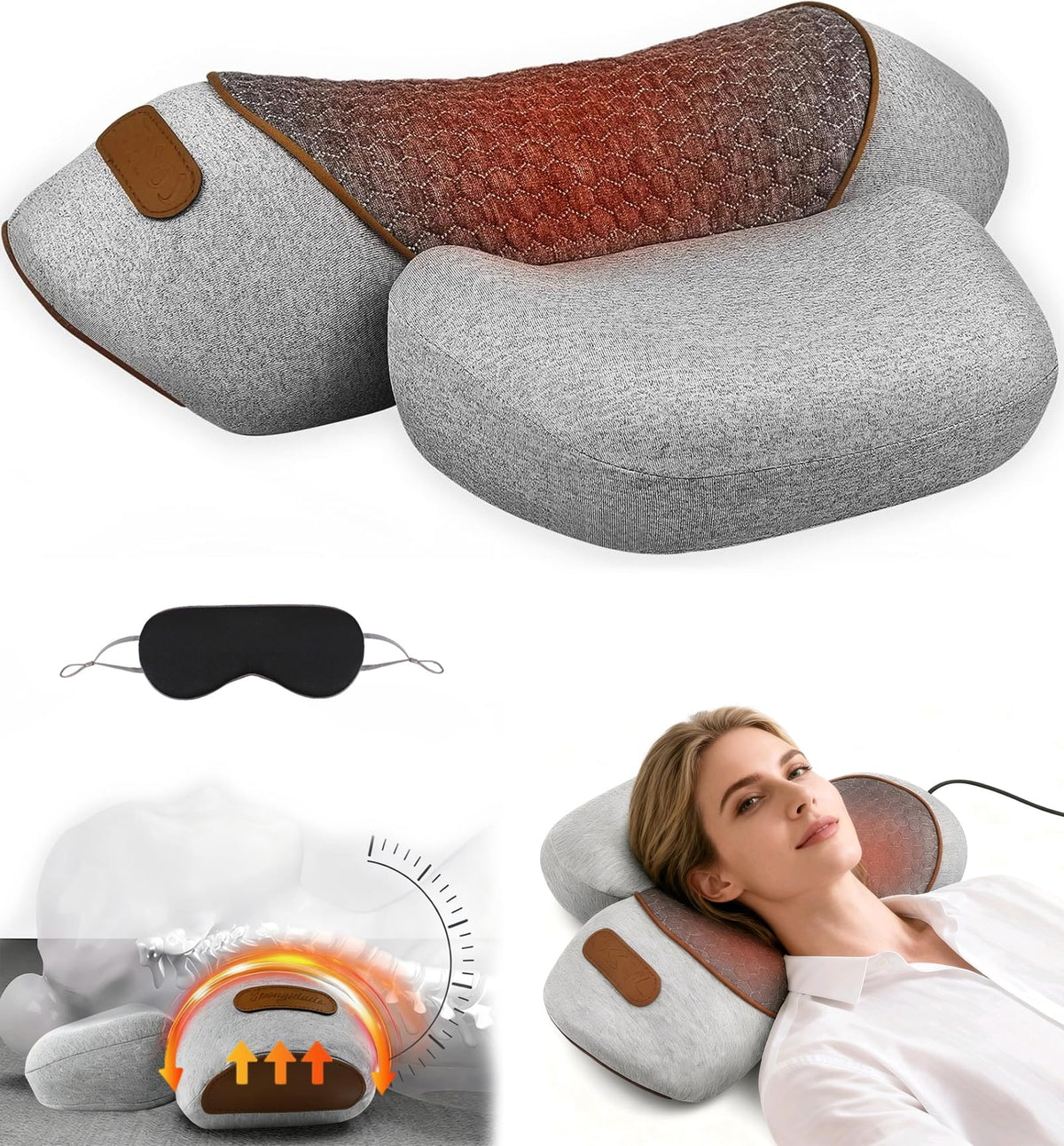 VANJUNBILL neck massager pillow with three-in-one function delivering targeted warmth