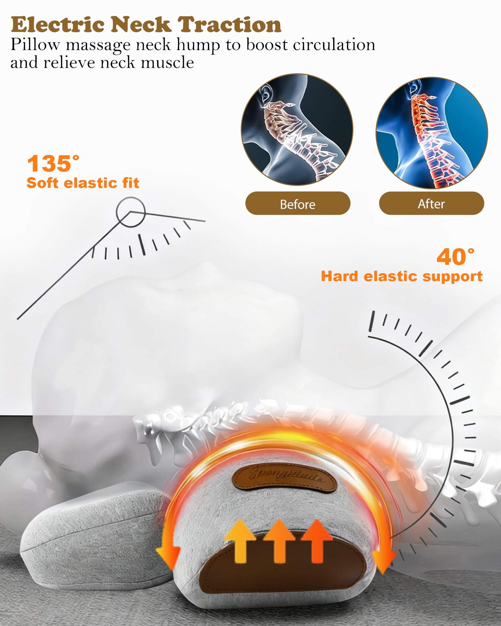 VANJUNBILL neck pillow with airbag massage for comfortable pressure