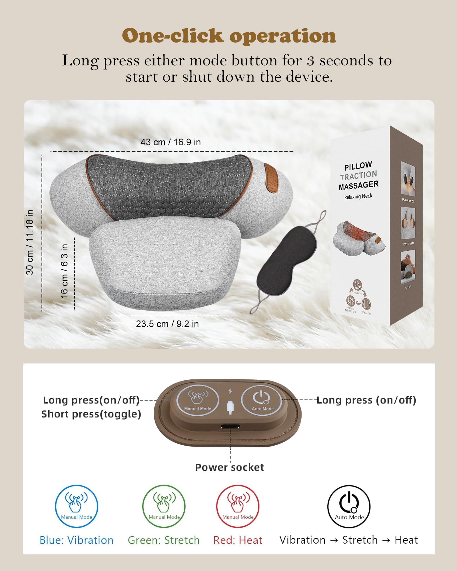 Compact and portable VANJUNBILL pillow weighs 1.8 pounds for travel