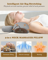 VANJUNBILL pillow in action providing vibration massage for shoulder relief