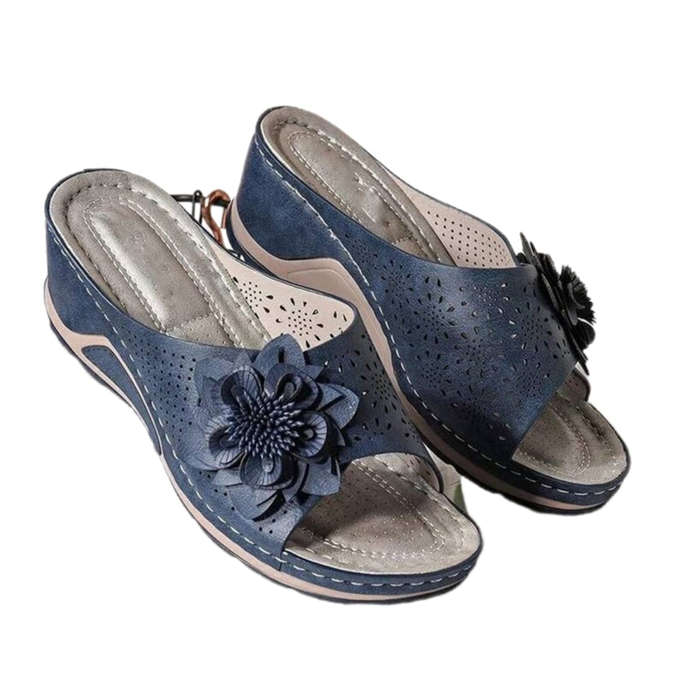 Vannida 3D floral cutout sandal close-up showing intricate design for stylish summer wear