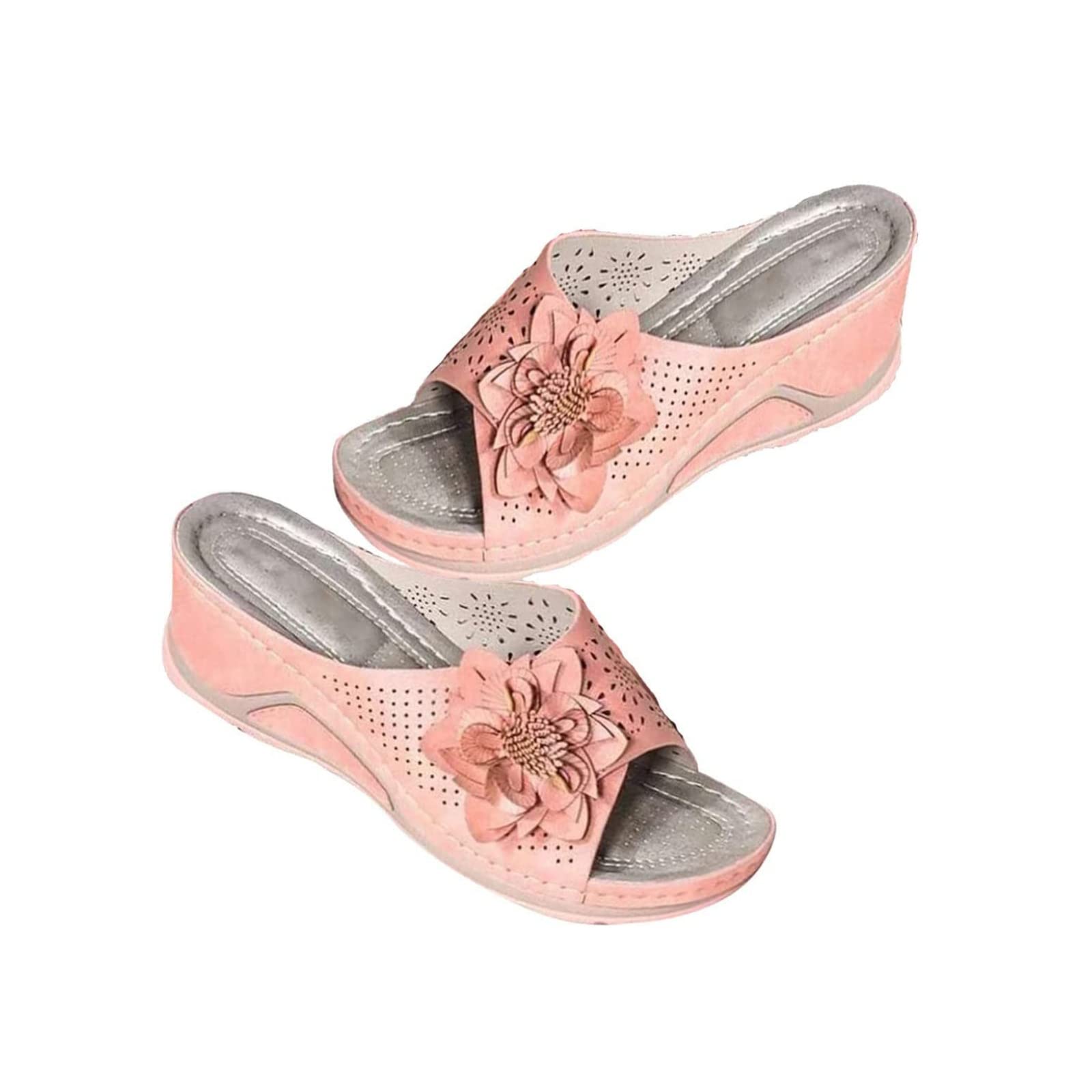Vannida 3D floral cutout pink sandal with breathable design for daily wear