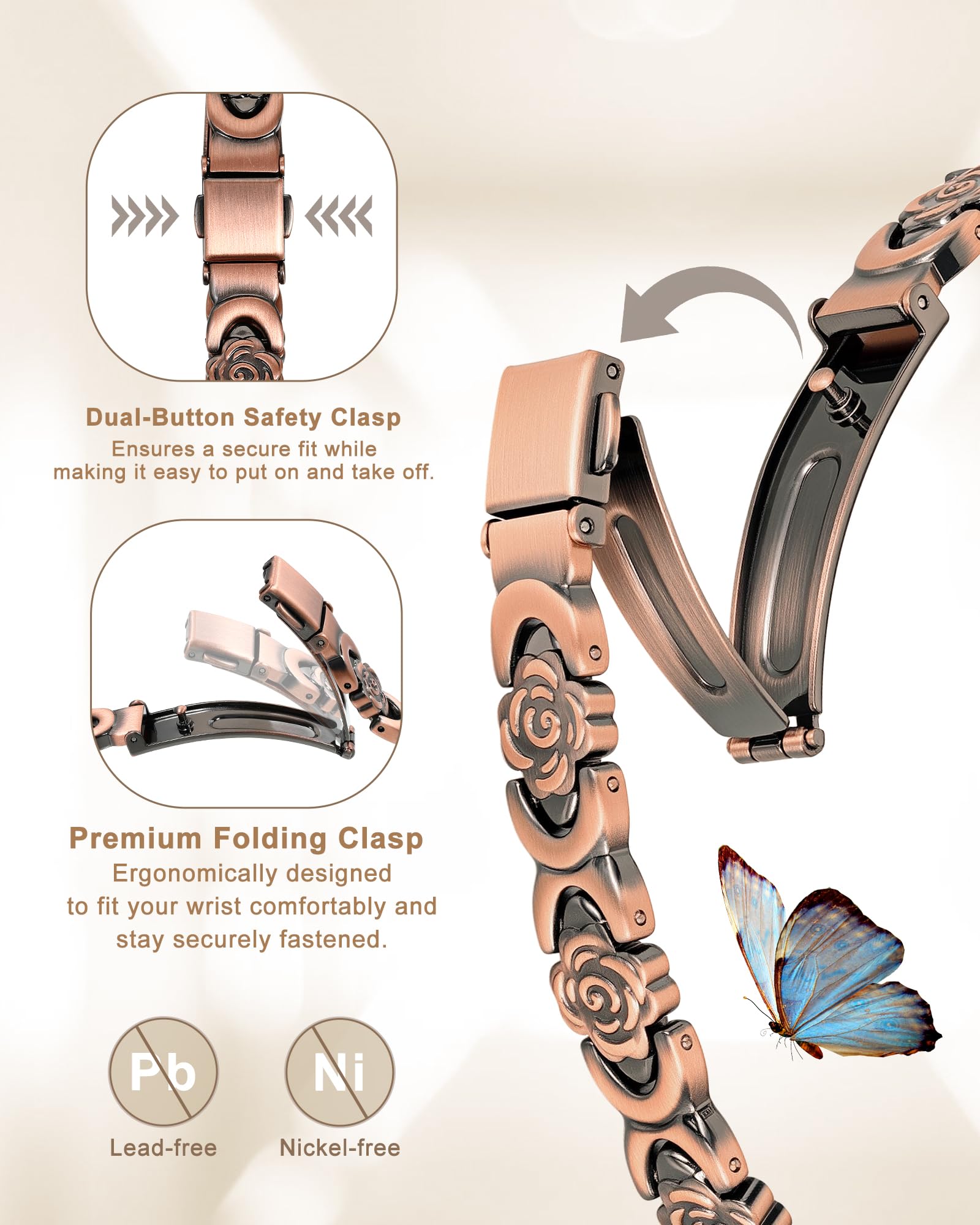 Vapeples adjustable bracelet with sizing tool ensures a comfortable, personalized fit.