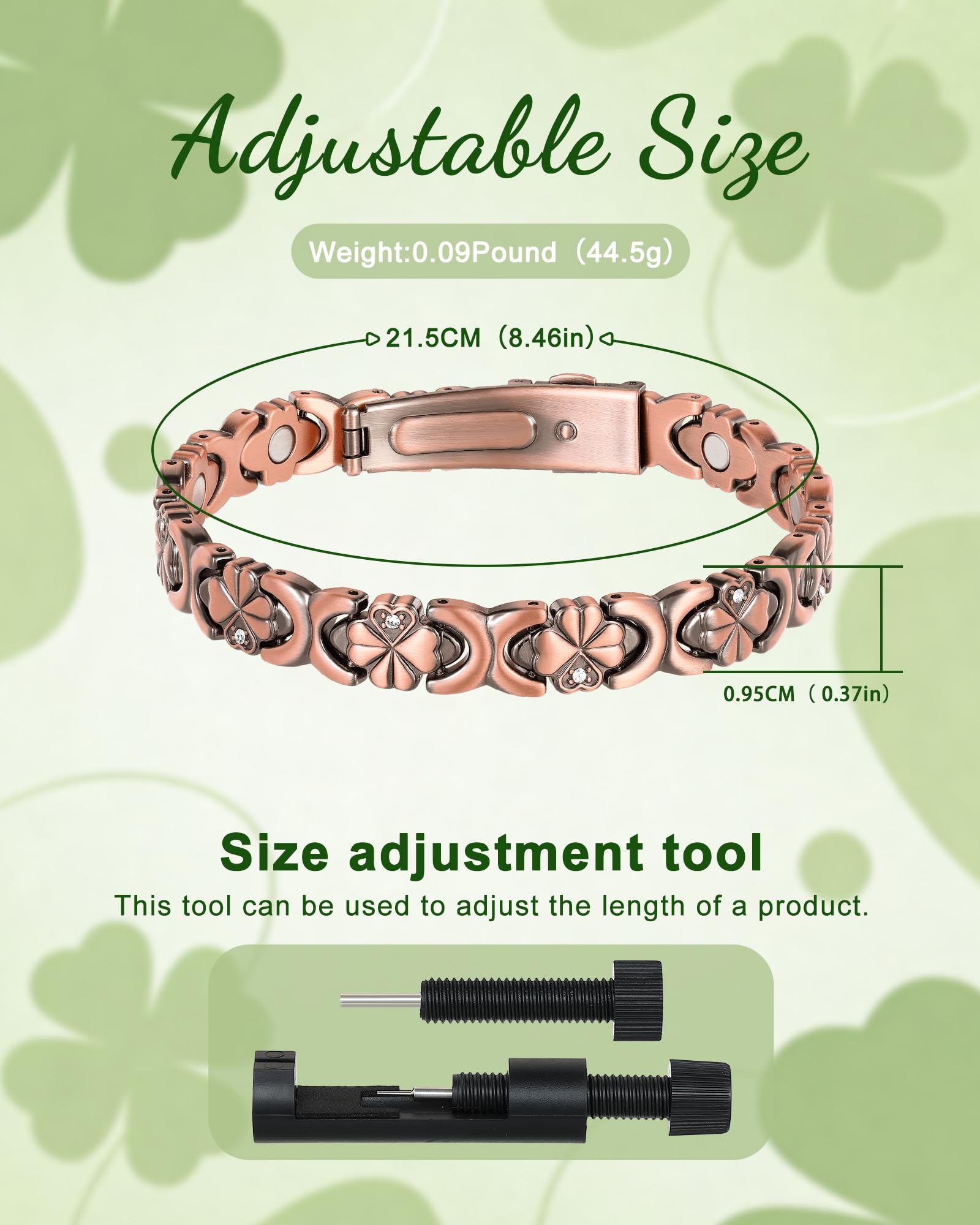 Vapeples copper bracelet adjustable sizing tool enables a custom fit.