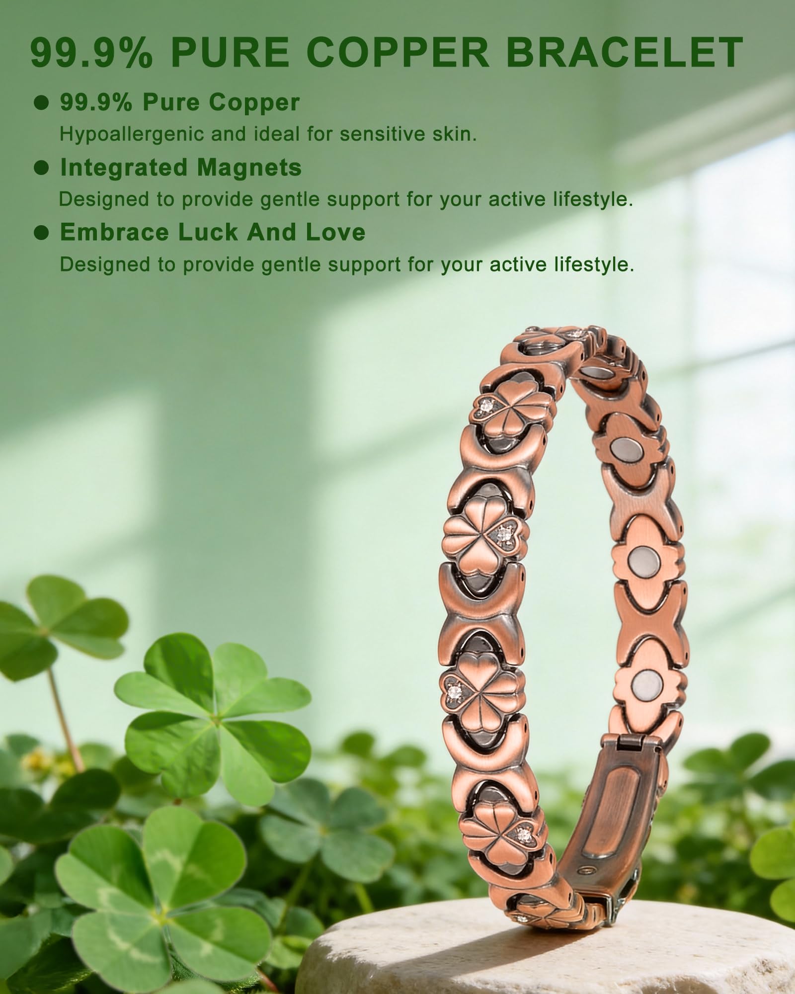 Vapeples copper bracelet featuring 3800 Gauss magnets for sustained energy flow.