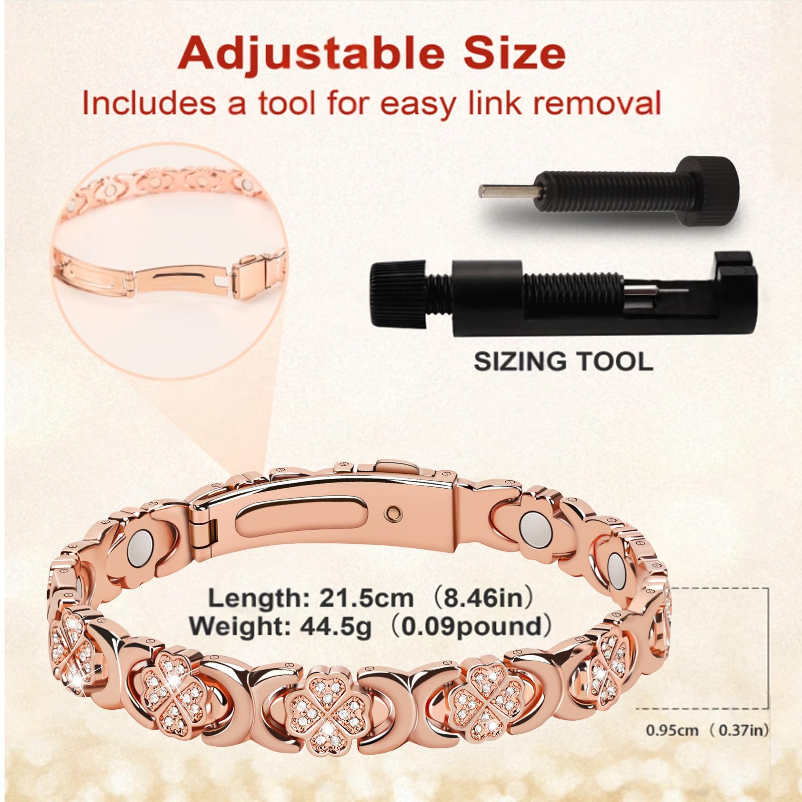 Vapeples hypoallergenic nickel-free copper bracelet suitable for sensitive skin