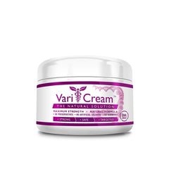 VariDerm VariCream jar front view highlighting vegan, cruelty-free formulation for targeted vein care