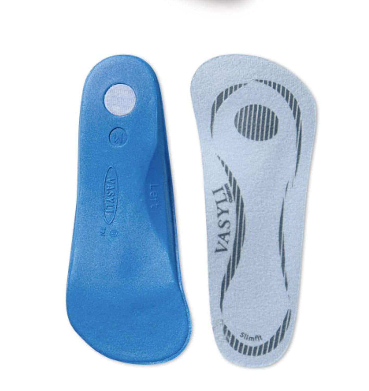 Vasyli 11857 extended slimfit insole – heel-raise view for improved comfort in tight shoes