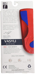 Vasyli Custom 3/4 Length Insole red heel area for targeted support