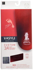 Vasyli Custom 3/4 Length Insole red side profile for biomechanical control