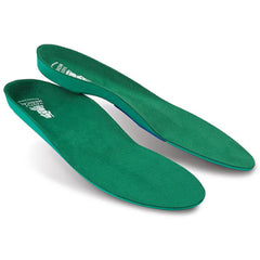 Vasyli Custom Full Length Insoles in green with heel grid for added stability during daily walking