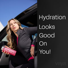Athlete drinking Vaya to replenish fluids during training.