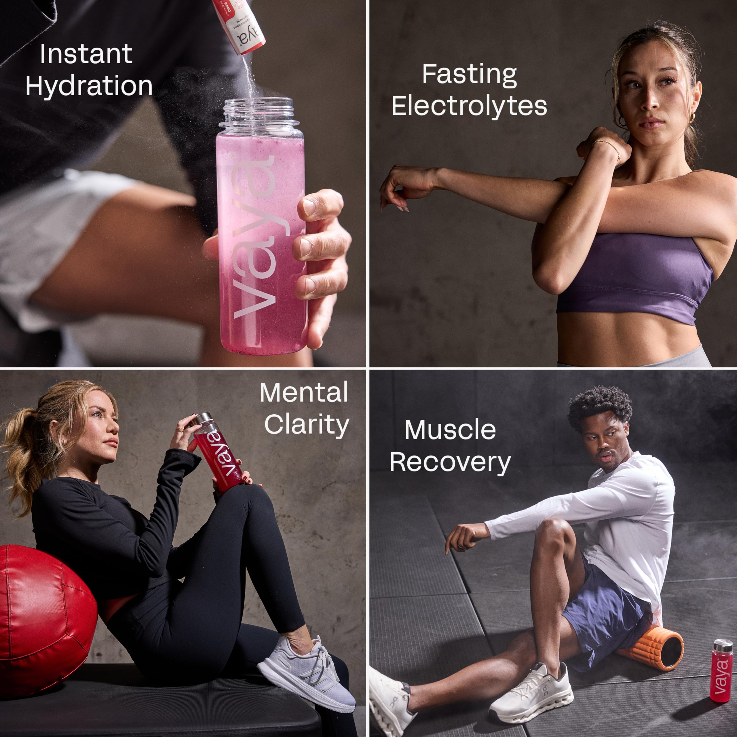 Vaya electrolyte packet being poured into water highlights portable hydration.
