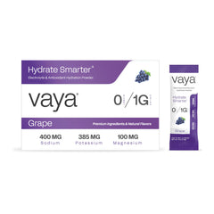 Vaya sugar-free electrolyte packets in grape flavor for clear hydration on the go