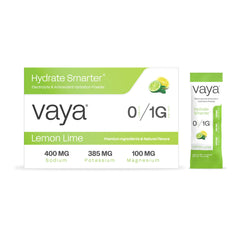 Vaya Sugar Free Electrolyte Packets hero image shows instant hydration on the go.