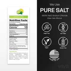 Pouring Vaya Lemon Lime into a glass highlights a refreshing electrolyte mix.