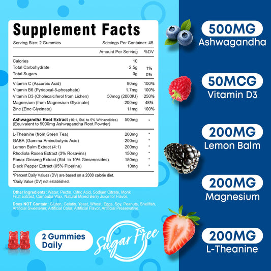 Vazatisi Ashwagandha Gummies mixed-berry chews for convenient daily use.