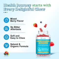 Nutrition panel of Vazatisi gummies indicating 14-in-1 wellness blend