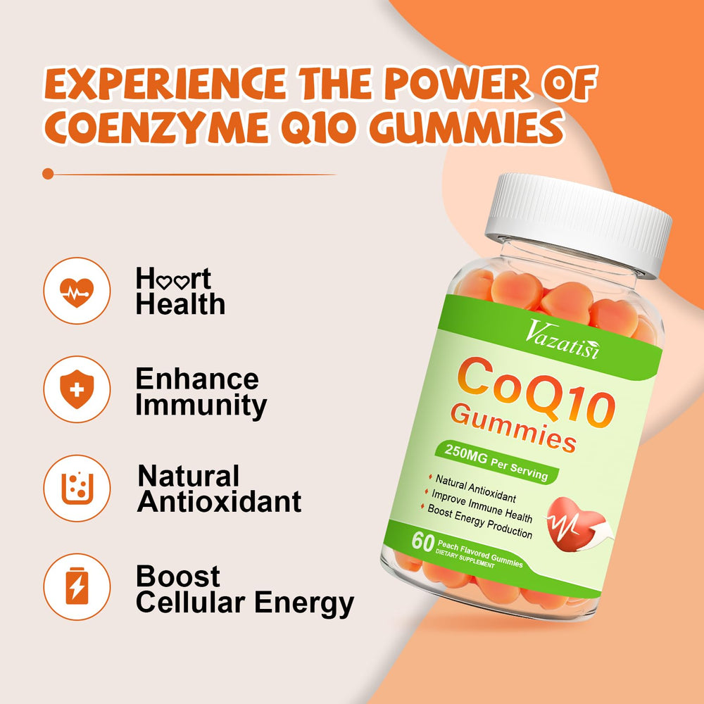 Ingredients graphic beside Vazatisi Gummies illustrates antioxidant blend benefits.