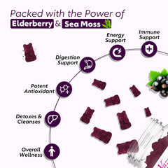 Vazatisi elderberry gummies 2-pack packaging highlights