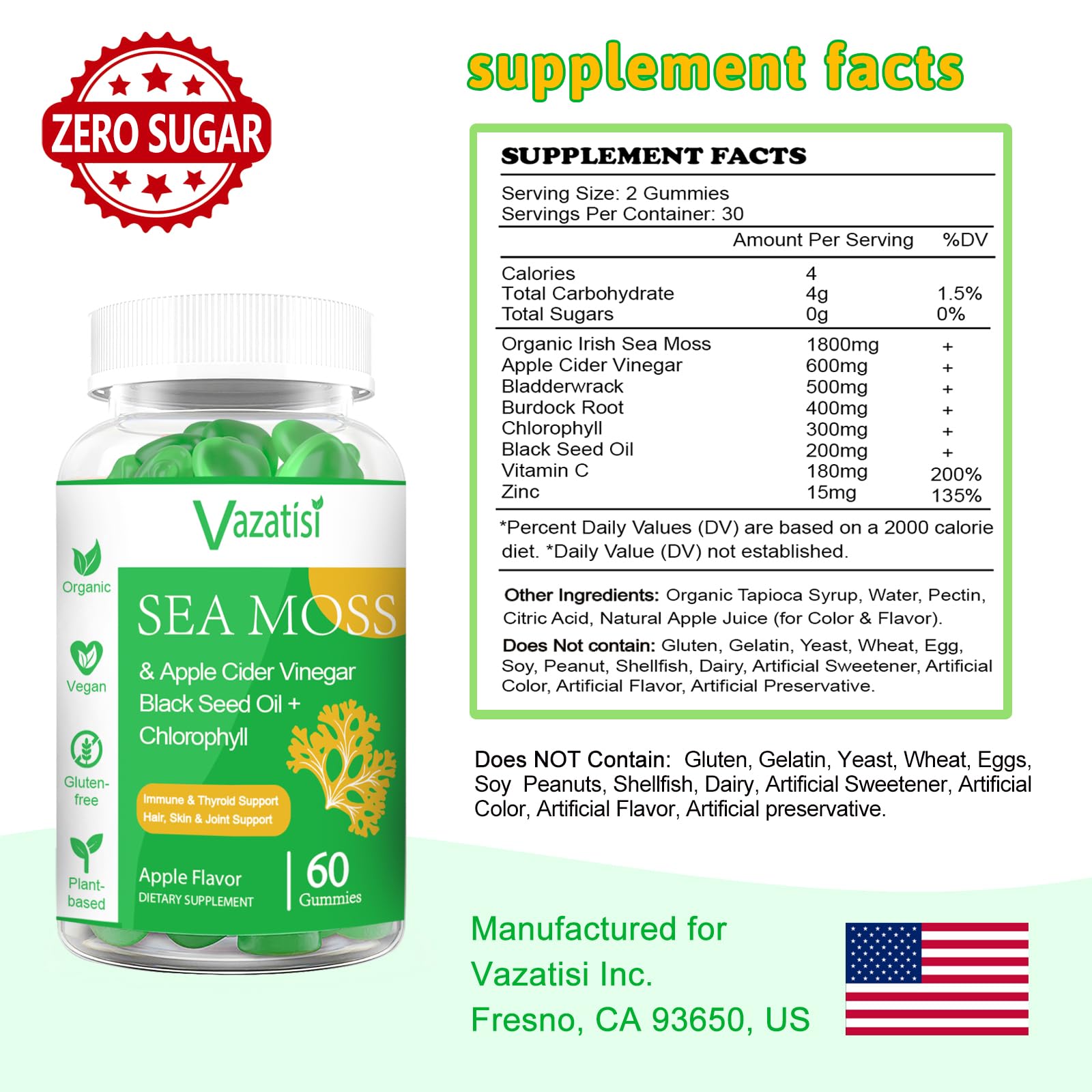 Gummies with plant-based pectin and chlorophyll tint for gentle, enjoyable chew.