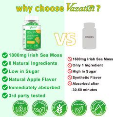 Vazatisi label highlights vegan, gluten-free features for trustworthy sourcing.