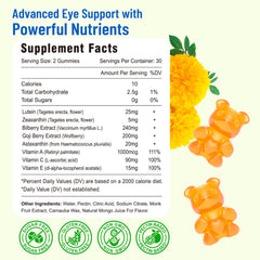 Vazatisi mango flavored gummies for tasty daily eye support