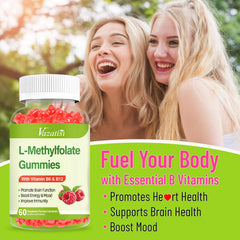 Vazatisi methylfolate with B6 and B12 complex on packaging for balanced daily use.