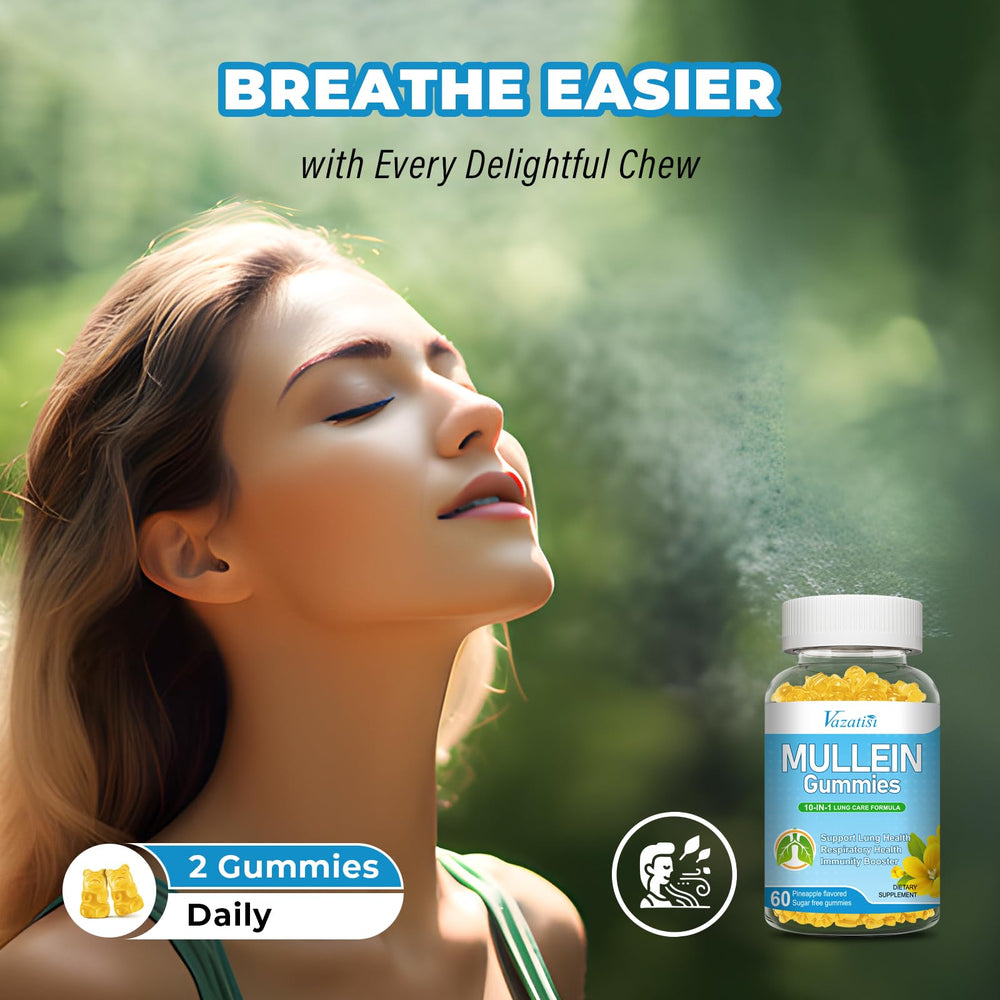 Vazatisi Mullein Gummies packaging communicates quality and trust.