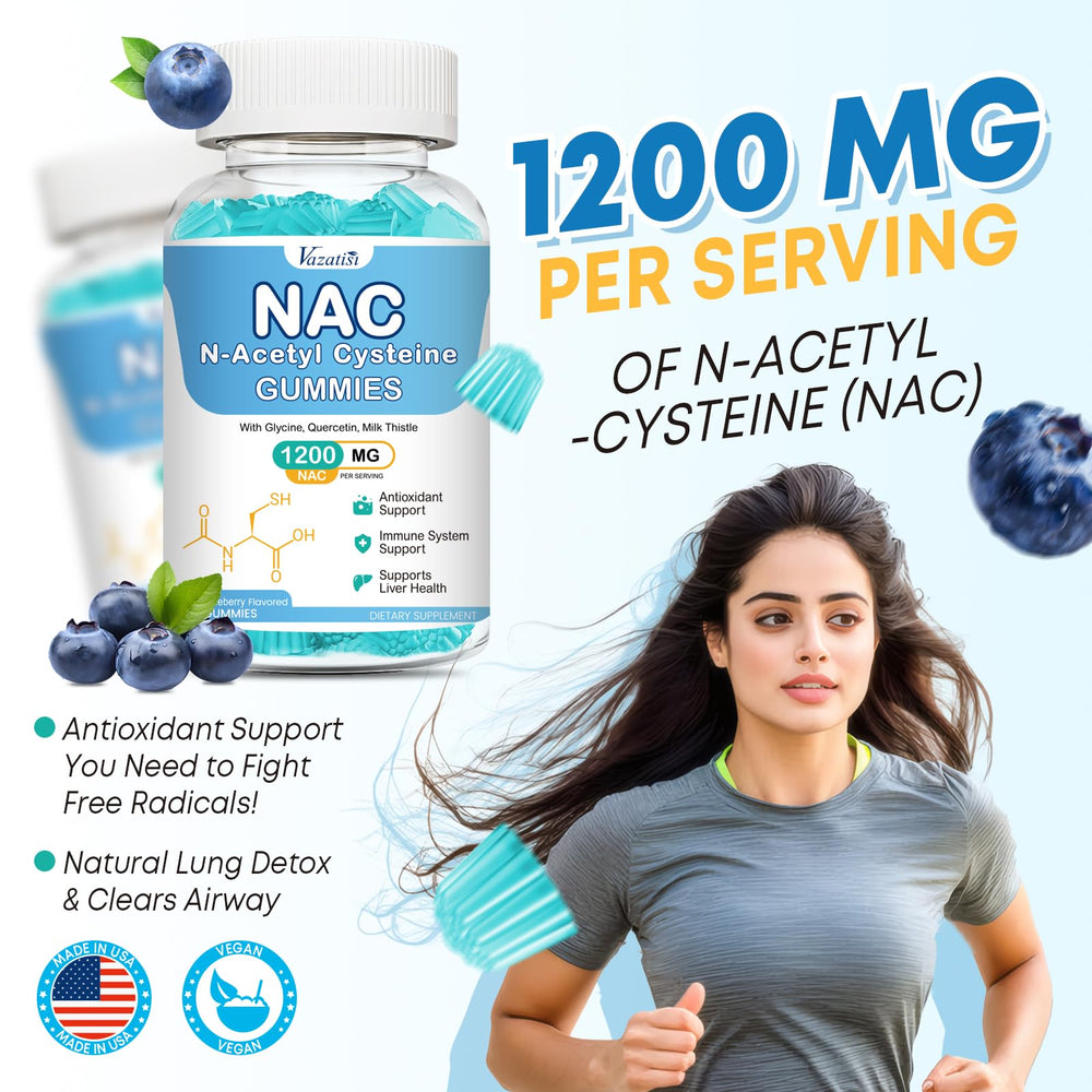 Vazatisi NAC Gummies packaging displayed for convenient on-the-go supplementation.