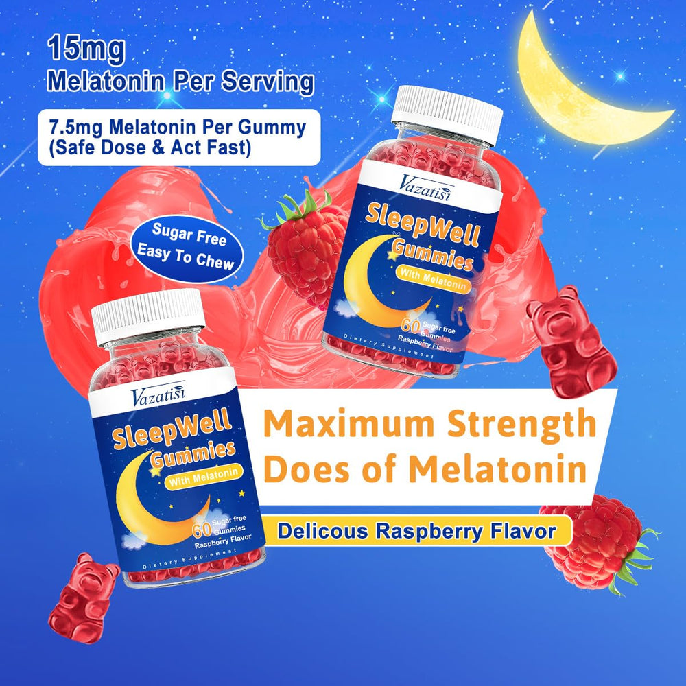 Vazatisi Sleep Gummies ingredient panel showing 10-in-1 blend