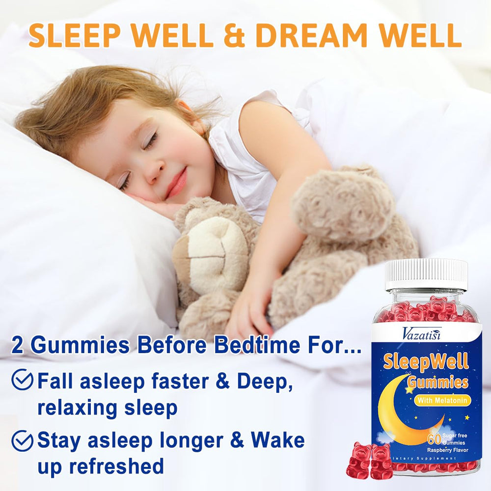 Vazatisi Sleep Gummies kid-friendly packaging appealing to families