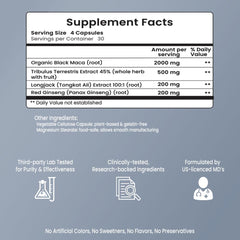 VB Health Drive Boost ingredients scan emphasizes maca and ginseng components supporting energy.