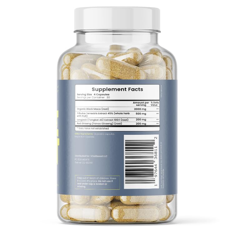 VB Health Drive Boost label view showcases certifications and cGMP facility origin.