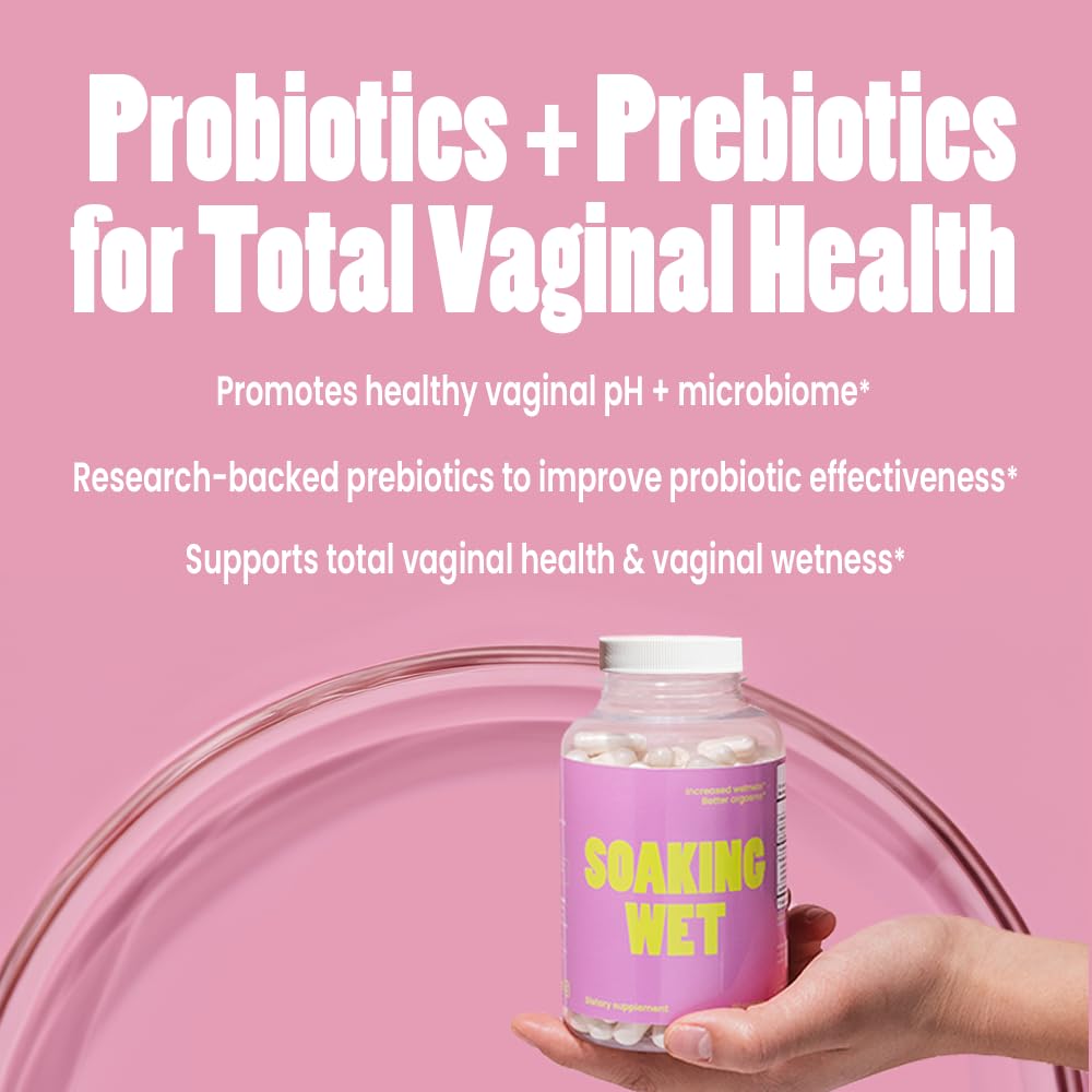 VB Health Soaking Wet probiotic capsules close-up with ingredient list visible