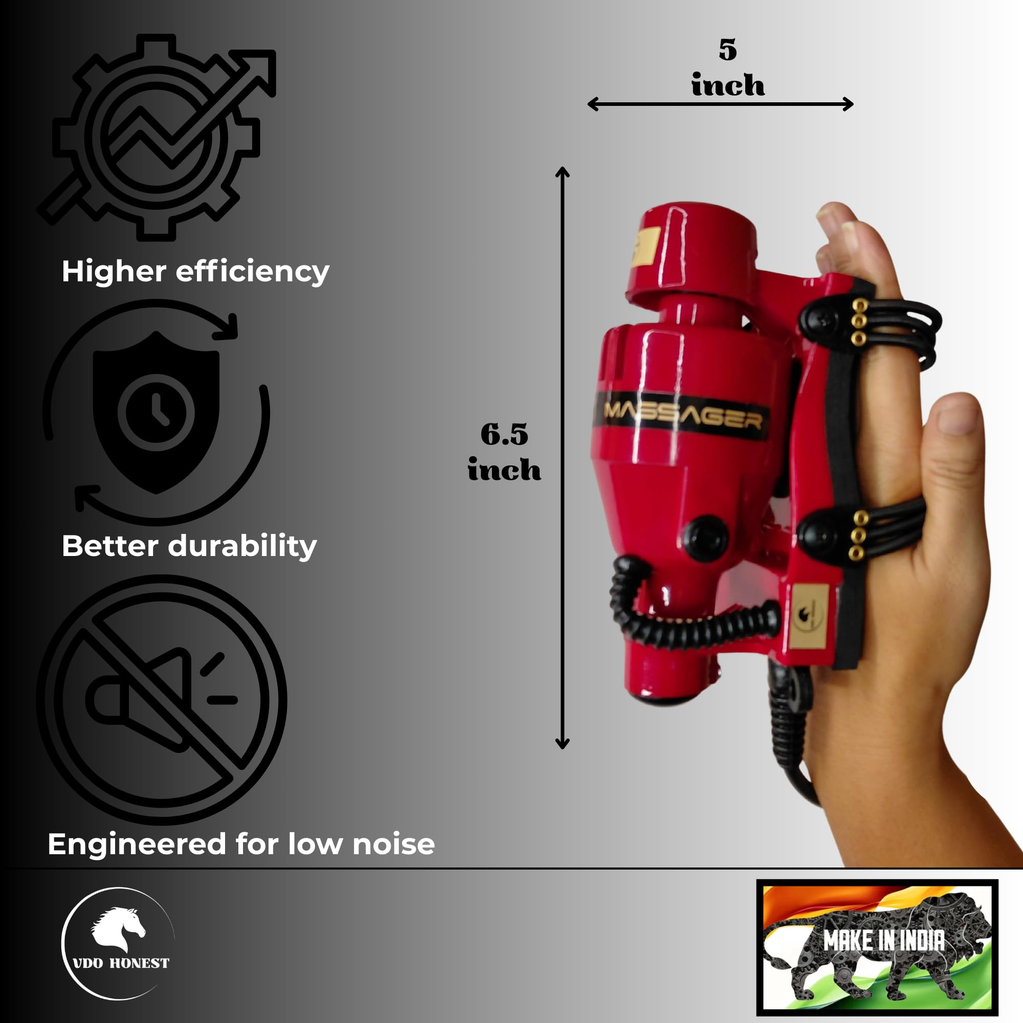 VDOHONEST interchangeable heads set for wide or focused massages.