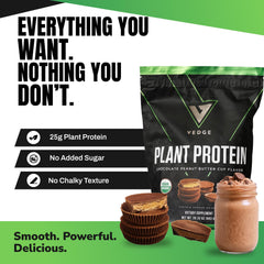 VEDGE Organic vegan protein powder bag front highlighting USDA Organic certification