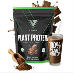 VEDGE Vegan Protein Powder canister front view for post-workout shakes.