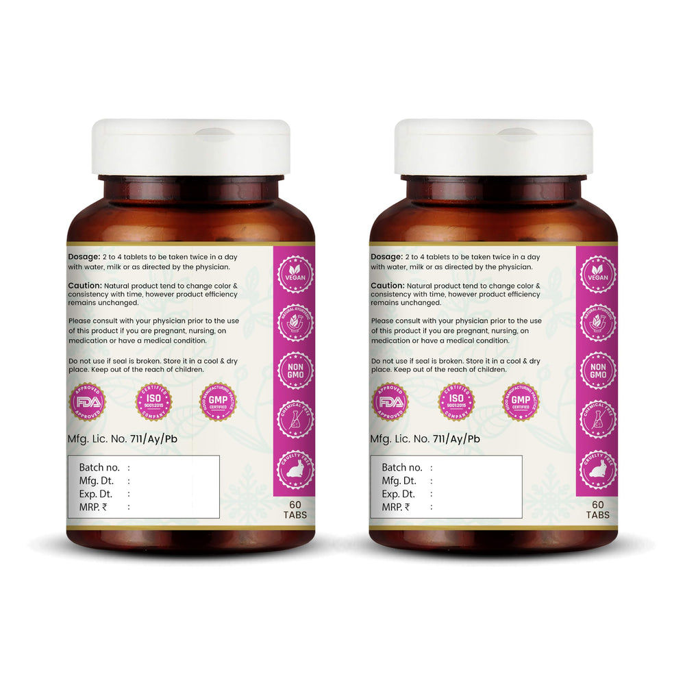 Close-up of Kanchnar Guggulu tablets highlighting pure herbal formulation for hormonal balance.